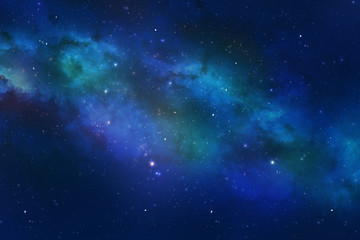 Universe showing the milky way galaxy with stars and space dust.