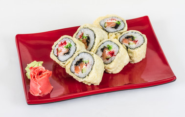 Japanese Cuisine -Tempura Maki Sushi (Deep Fried Roll made of sa