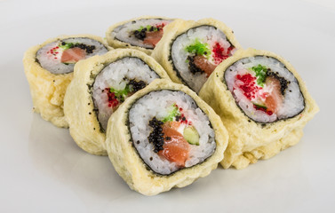 Japanese Cuisine -Tempura Maki Sushi (Deep Fried Roll made of sa