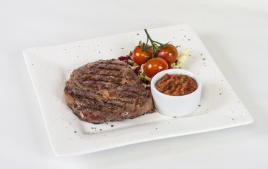 Grilled Beef Steak Isolated On a White Background