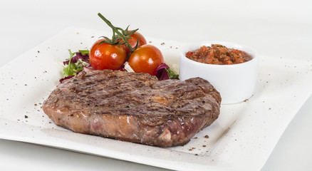 Grilled Beef Steak Isolated On a White Background