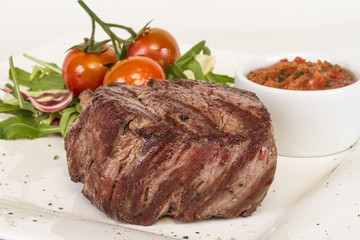 Grilled Beef Steak Isolated On a White Background