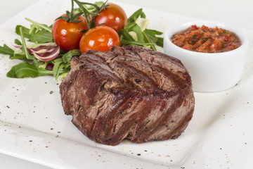 Grilled Beef Steak Isolated On a White Background