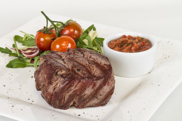 Grilled Beef Steak Isolated On a White Background