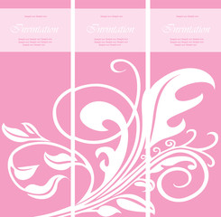 Set of floral invitation cards