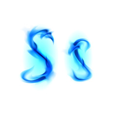 Fiery font. Letter S