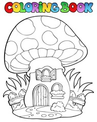 Livre de coloriage champignon maison