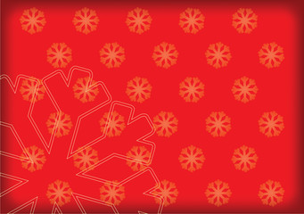 red background with snowflakes vector illustration