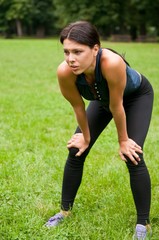 Relax - tired woman after sport