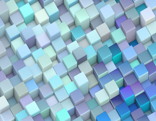 Obraz premium abstract 3d render backdrop cubes in different shades of blue