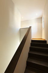 beautiful modern house, black staircase