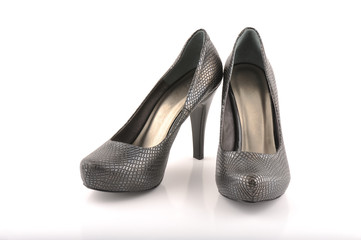 Woman Black Patterned Shoes Patent Leather