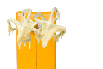 food mixer with cake mixture, isolated