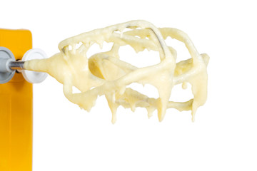 food mixer with cake mixture, isolated