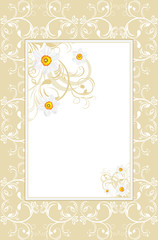 Ornamental frame with daffodils