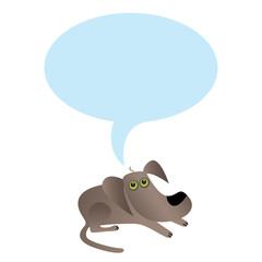little dog with speech bubble