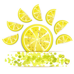 Slices of lemon in decorated form