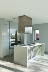 beautiful modern house, view of new kitchen