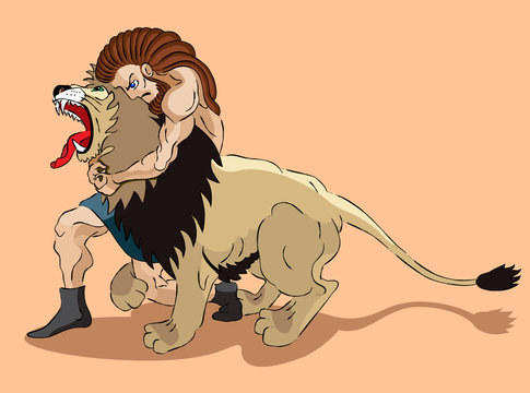 Samson and lion