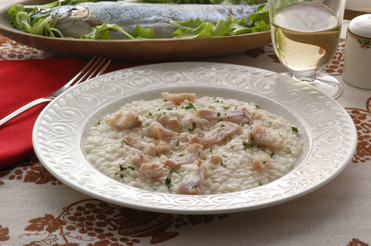 Risotto alla trota Rice with trout 鳟鱼烩饭