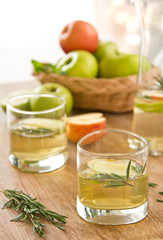 Apple juice with rosemary