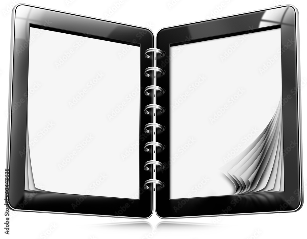 Poster tablet computer with double page