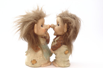 Danish troll dolls (close up) - obrazy, fototapety, plakaty