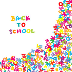 Back to school background with letters
