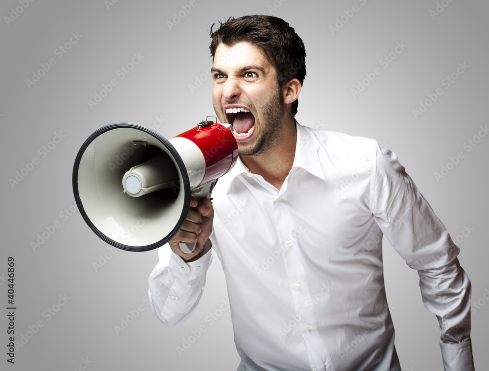 Canvas Prints young man shouting