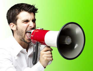 man with megaphone