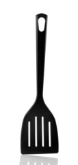 black kitchen spatula isolated on white
