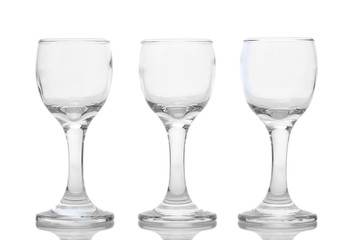 Empty glasses isolated on white