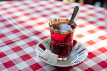 Turkish tea in traditional teacup