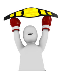 champion boxing with belt