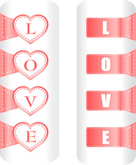 Valentine heart love labels. Vector pattern art