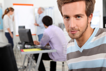 Training room with students