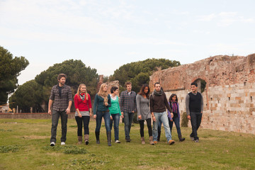 Multicultural Group of People Walking Together