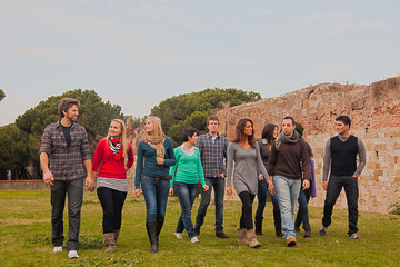 Multicultural Group of People Walking Together