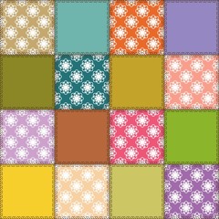 patchwork background with different patterns