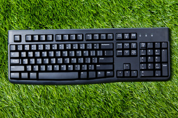Keyboard on grass