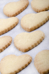 Pastry with cookie cutter with a heart-shape