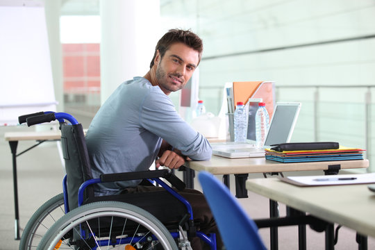 Businessman in a wheelchair