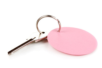 Key with charm isolated on white