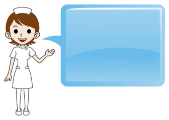 説明する看護士(ふきだし付き)