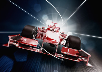 Naklejka premium Renderowania 3D, koncepcja samochodu Formuły 1