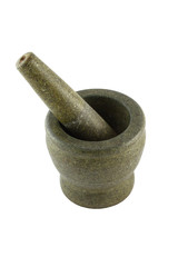 Stone mortar and pestle for crack ingredient cooking.