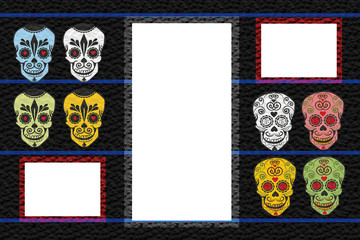 frame with skulls