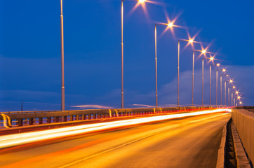 traffic with light streaks