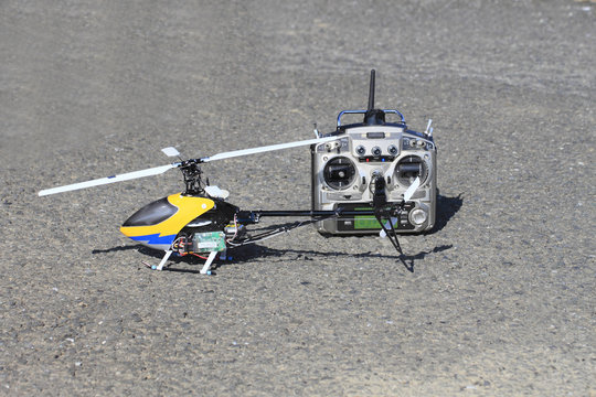 a model helicopter