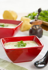 Potato and salmon soup